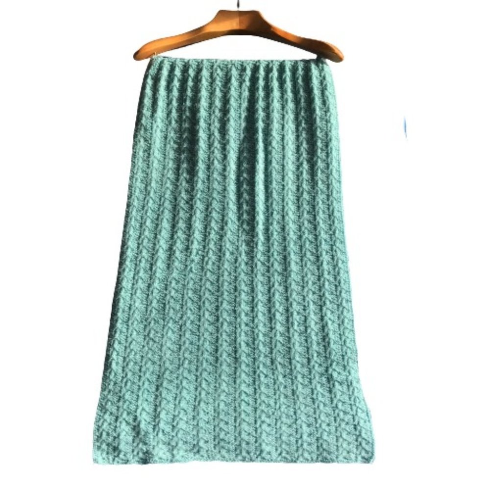 Hand Crafted Turquoise Large Warm Knitted Scarf